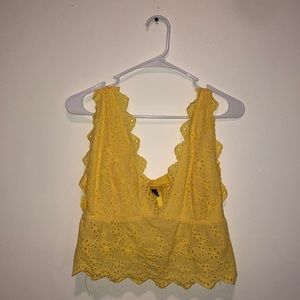 yellow lace cami